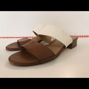Fashionable Tan and White Franco Sarto Sandals